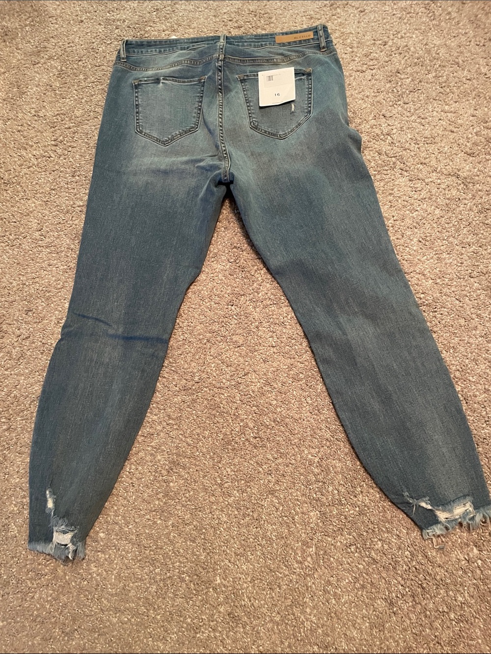 Cello Distressed Straight Leg Jeans in Medium Blue, 16 - Picture 3 of 7